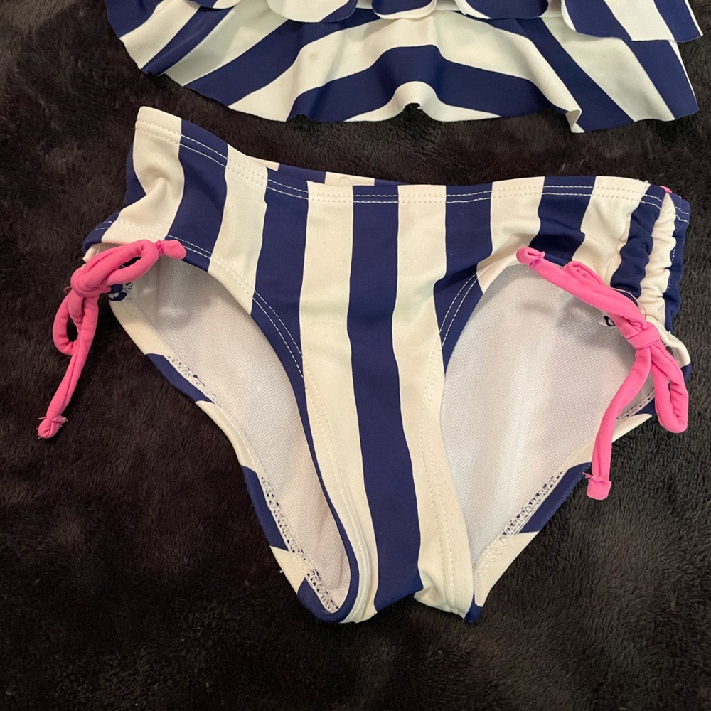 5for$20-Beach Native toddler navy,off-white,pink halter &tiered top bikini-Sz 4T - Picture 7 of 13